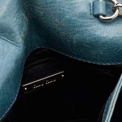 مملوكة مسبقًا Miu Miu Blue Matelasse Leather Flap Crossbody Bag
