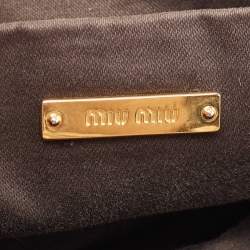 Pre Owned Miu Miu Beige Leather Lily Distressed Satchel