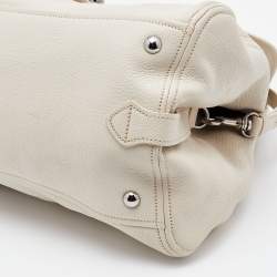 Miu Miu Off White Leather Vitello Top Handle Bag