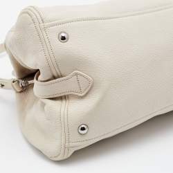 Miu Miu Off White Leather Vitello Top Handle Bag