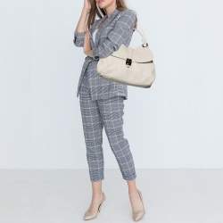Miu Miu Off White Leather Vitello Top Handle Bag