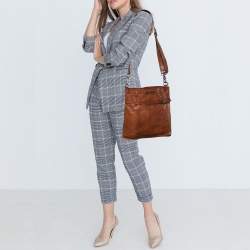 Pre Owned Miu Miu Brown Leather Shoulder Bag