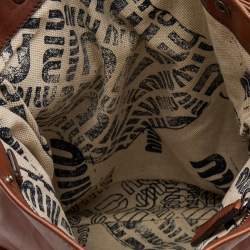 Pre Owned Miu Miu Brown Leather Shoulder Bag