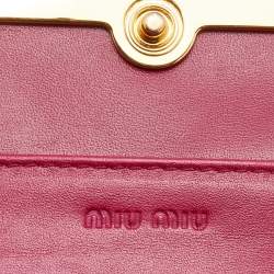 Pre Owned Miu Miu Pink Stingray Leather Logo Flap Continental Wallet