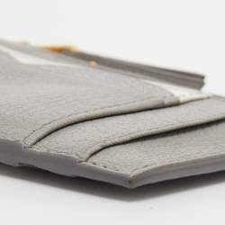 Miu Miu Grey/White Leather Card Holder