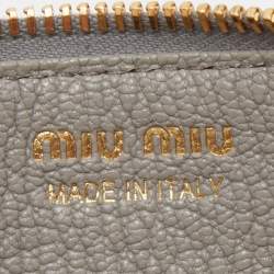 Miu Miu Grey/White Leather Card Holder