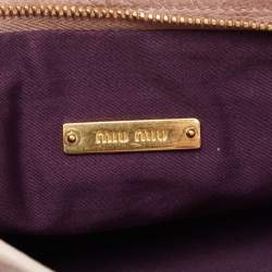 Pre Owned Miu Miu Pink Matelassé Leather Crossbody Bag 