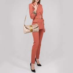 Miu Miu Beige Matelassé Leather Flap Shoulder Bag
