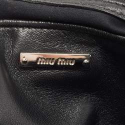 Miu Miu Black Matelassé Leather 2 Way Bag