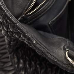 Miu Miu Black Matelassé Leather 2 Way Bag