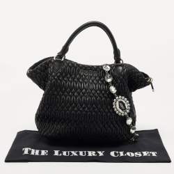 Miu Miu Black Matelassé Leather 2 Way Bag