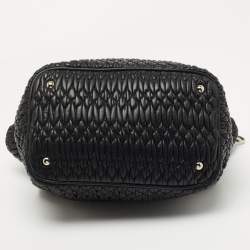 Miu Miu Black Matelassé Leather 2 Way Bag