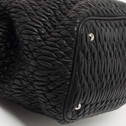 Miu Miu Black Matelassé Leather 2 Way Bag
