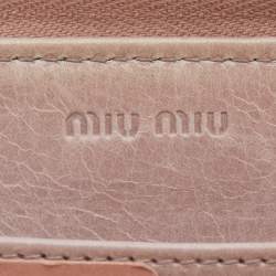 Miu Miu Beige Matelassé Leather Zip Around Wallet