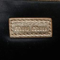 Miu Miu Gold Leather Double Zip Camera Crossbody Bag