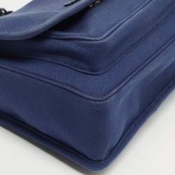 Miu Miu Blue Canapa Canvas Flap Chain Shoulder Bag