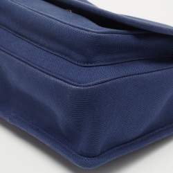 Miu Miu Blue Canapa Canvas Flap Chain Shoulder Bag