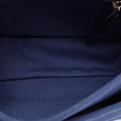 Miu Miu Blue Canapa Canvas Flap Chain Shoulder Bag