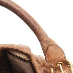 Miu Miu Brown Matelasse Leather Tote