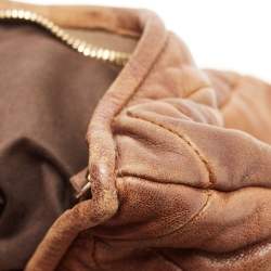 Miu Miu Brown Matelasse Leather Tote