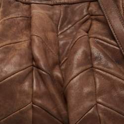 Miu Miu Brown Matelasse Leather Tote