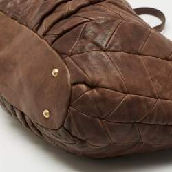 Miu Miu Brown Matelasse Leather Tote