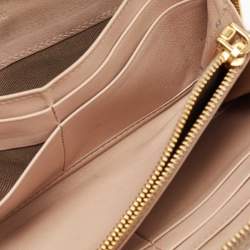 Miu Miu Beige Matelassé Leather Zip Around Wallet