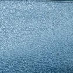 Pre Owned Miu Miu Light Blue Leather Flap Chain Shoulder Bag