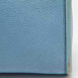 Pre Owned Miu Miu Light Blue Leather Flap Chain Shoulder Bag