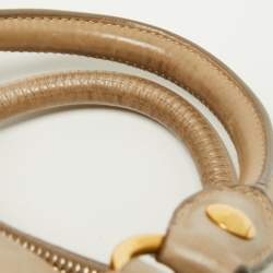 Pre Owned Miu Miu Olive Green Vitello Lux Leather Bow Bag