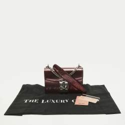Miu Miu Pink Patent Leather Pushlock Flap Chain Crossbody Bag