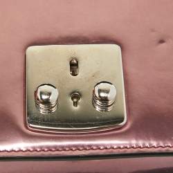 Miu Miu Pink Patent Leather Pushlock Flap Chain Crossbody Bag