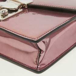 Miu Miu Pink Patent Leather Pushlock Flap Chain Crossbody Bag