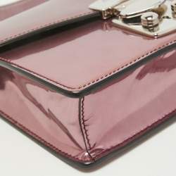 Miu Miu Pink Patent Leather Pushlock Flap Chain Crossbody Bag
