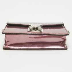 Miu Miu Pink Patent Leather Pushlock Flap Chain Crossbody Bag