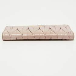 Miu Miu Pink Matelassé Leather Zip Around Wallet