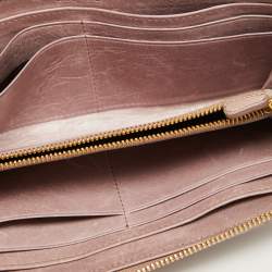 Miu Miu Pink Matelassé Leather Zip Around Wallet