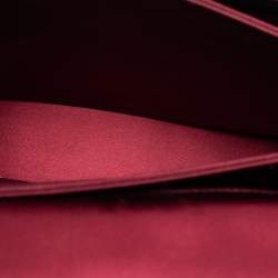 مملوكة مسبقًا Miu Miu Burgundy Velvet and Patent Leather Crystal Embellished Flap Top Handle Bag