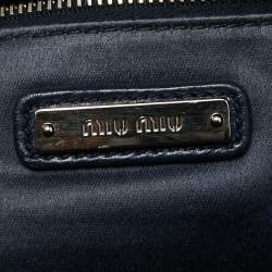 Miu Miu Blue/Silver Sequin Logo Shopper Tote