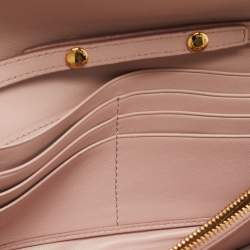 Miu Miu Pink Matelasse Leather Flap Chain Clutch