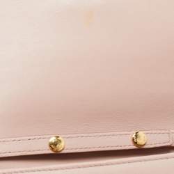 Miu Miu Pink Matelasse Leather Flap Chain Clutch