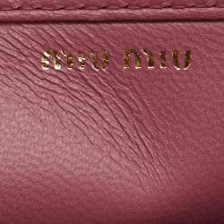 Miu Miu Pink Matelasse Velevt and Leather Wallet on Chain