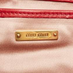 Miu Miu Red Matelasse Leather Shoulder Bag