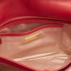 Miu Miu Red Matelasse Leather Shoulder Bag