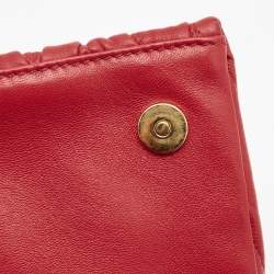 Miu Miu Red Matelasse Leather Shoulder Bag