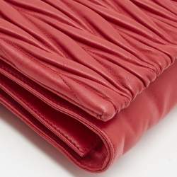 Miu Miu Red Matelasse Leather Shoulder Bag