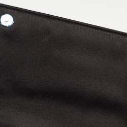 Pre Owned Miu Miu Black Satin Crystals Embellished Flap Clutch Bag