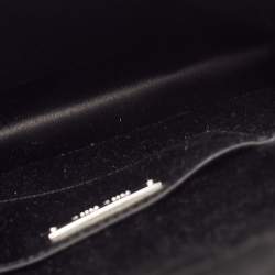 Pre Owned Miu Miu Black Satin Crystals Embellished Flap Clutch Bag