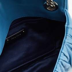 مملوكة مسبقًا Miu Miu Blue Matelassé Leather Flap Crossbody Bag