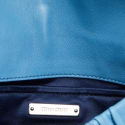 مملوكة مسبقًا Miu Miu Blue Matelassé Leather Flap Crossbody Bag